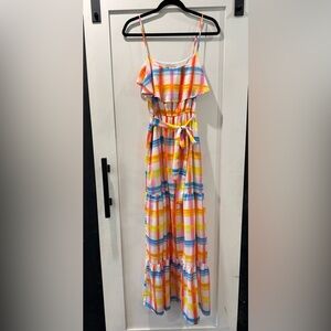 Skies Are Blue Strapless Pastel Maxi Dress